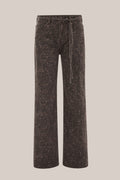 Damen-Jeans mit weitem Bein und Leopardenmuster