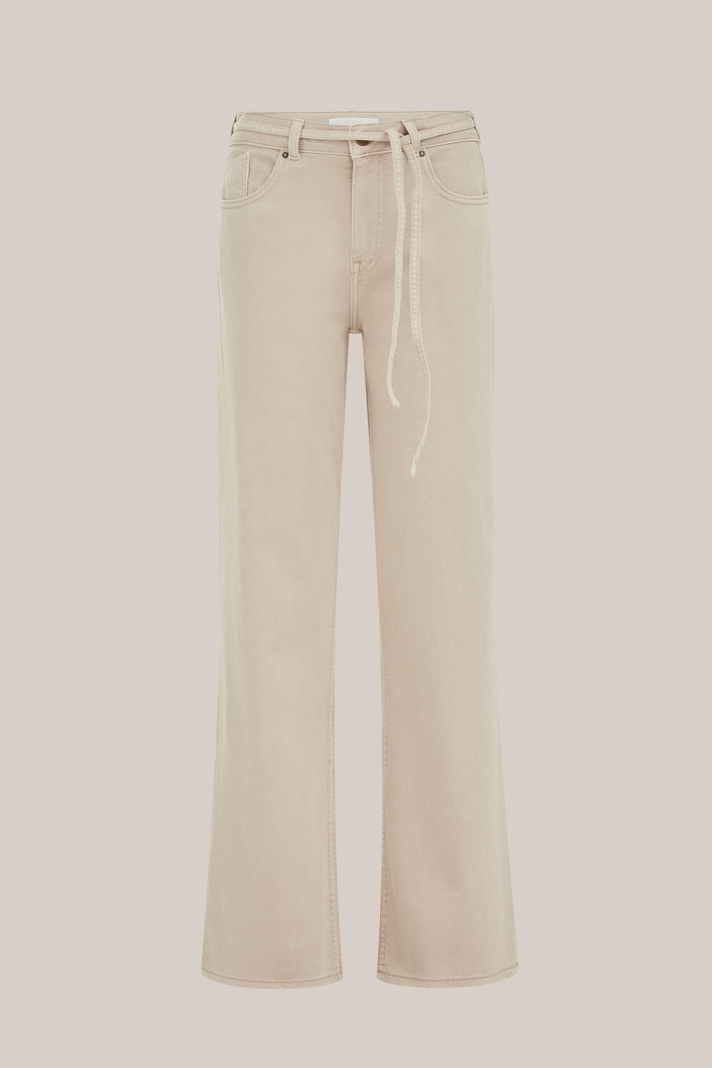 Damen-Jeans mit hoher Taille und weitem Bein.