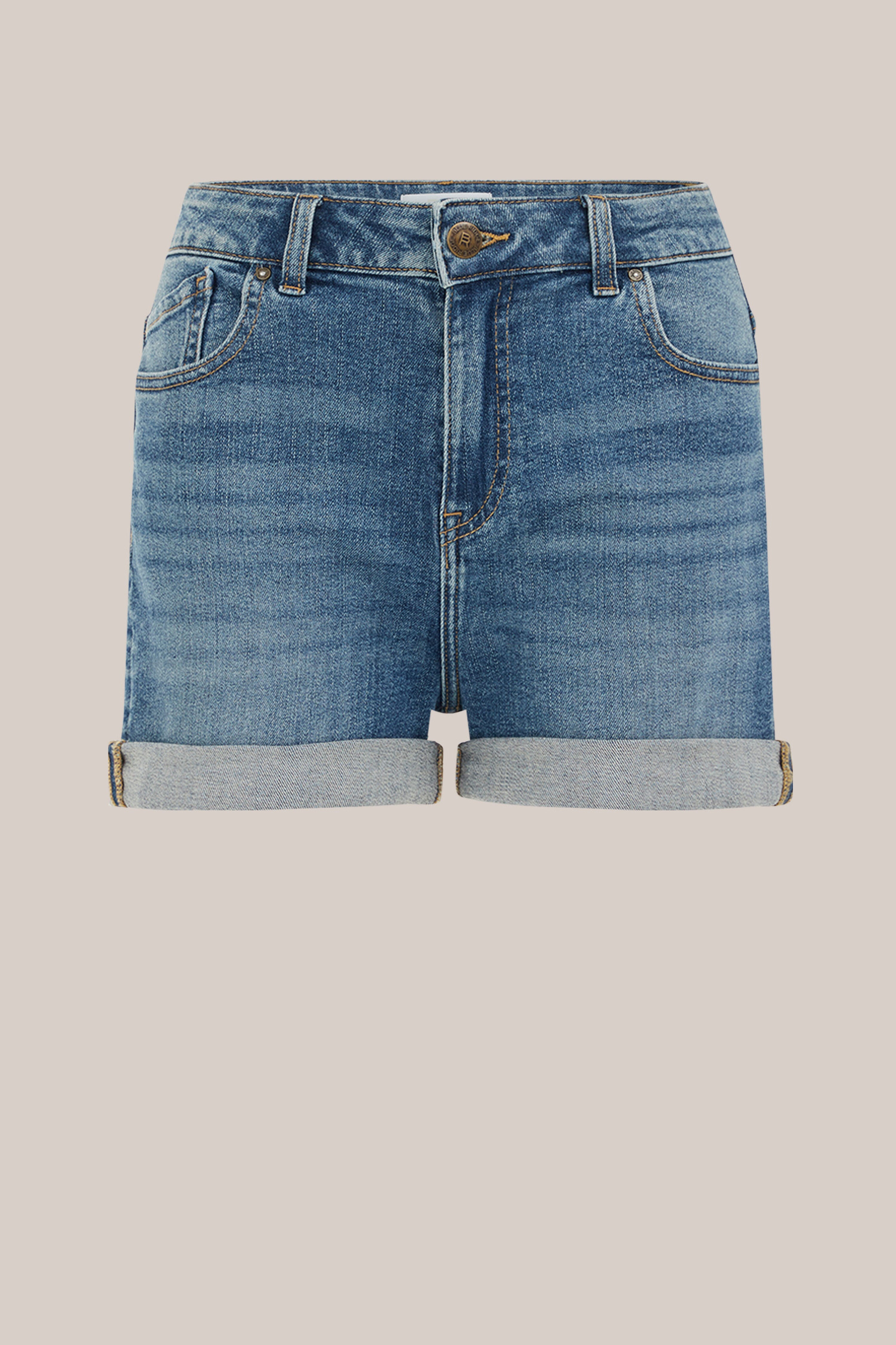 Damen-Jeansshorts mit hoher Taille